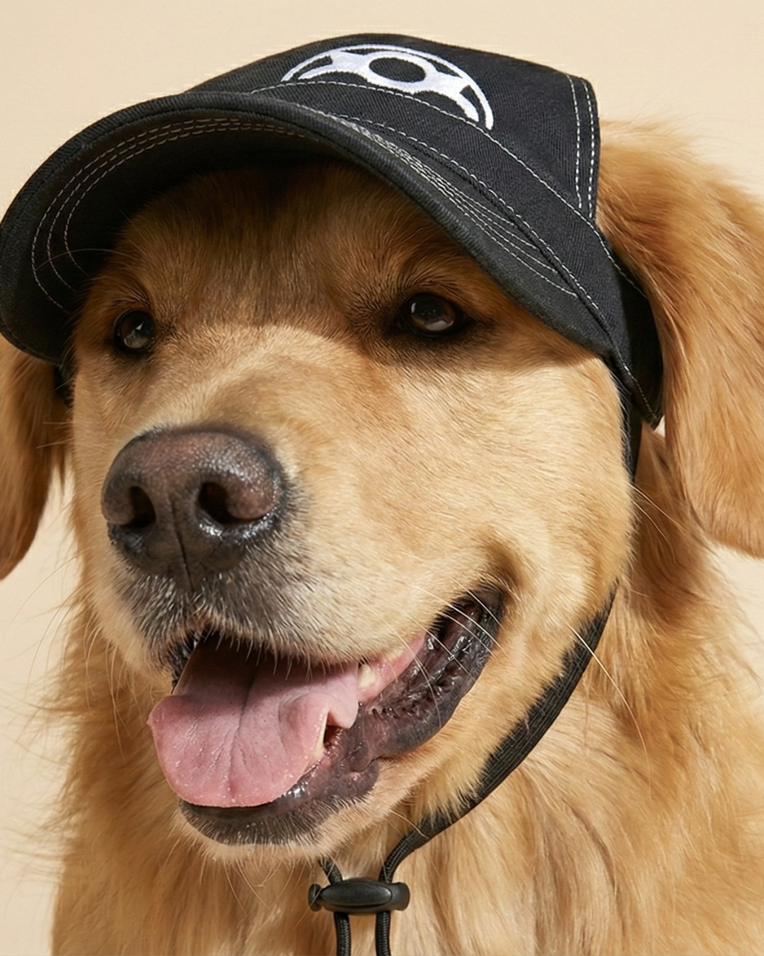 Black Contrast Stripe Dog Cap