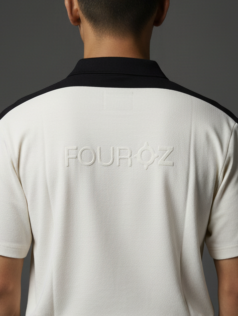 White and Black Checkmate Polo Shirt