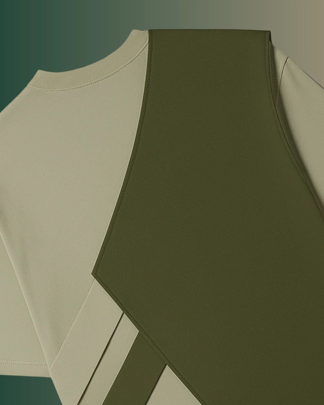 Green Oversized T-shirt with Cut out one shoulder jacket