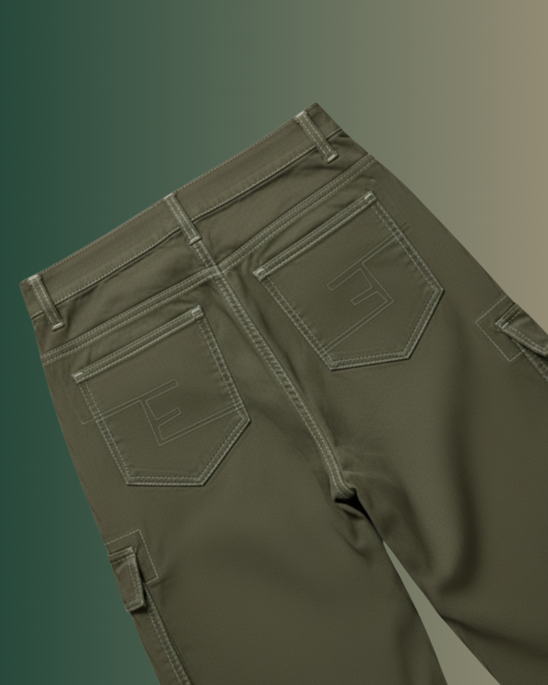 Olive Green Logo detail shorts