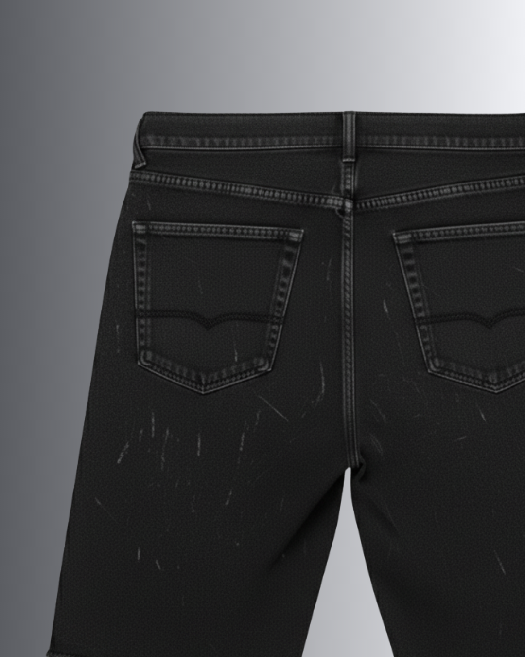 Black Check Slash Shorts