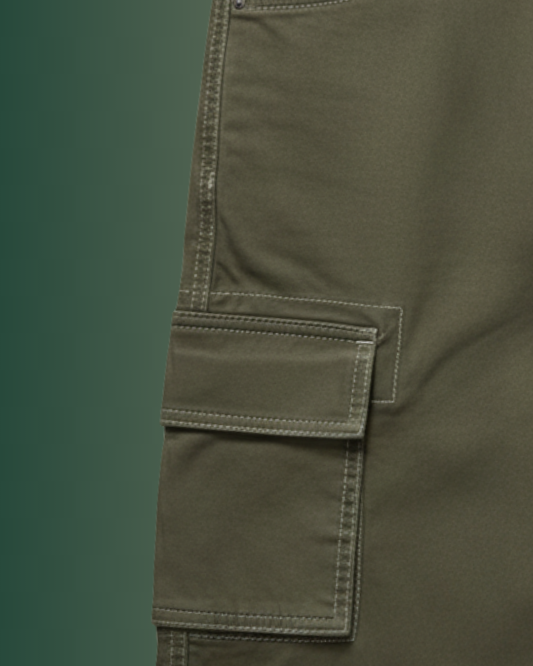 Olive Green Logo detail shorts