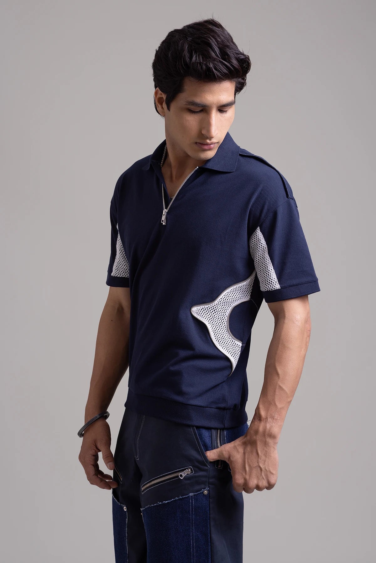 Blue and White Drift Gear Polo Shirt