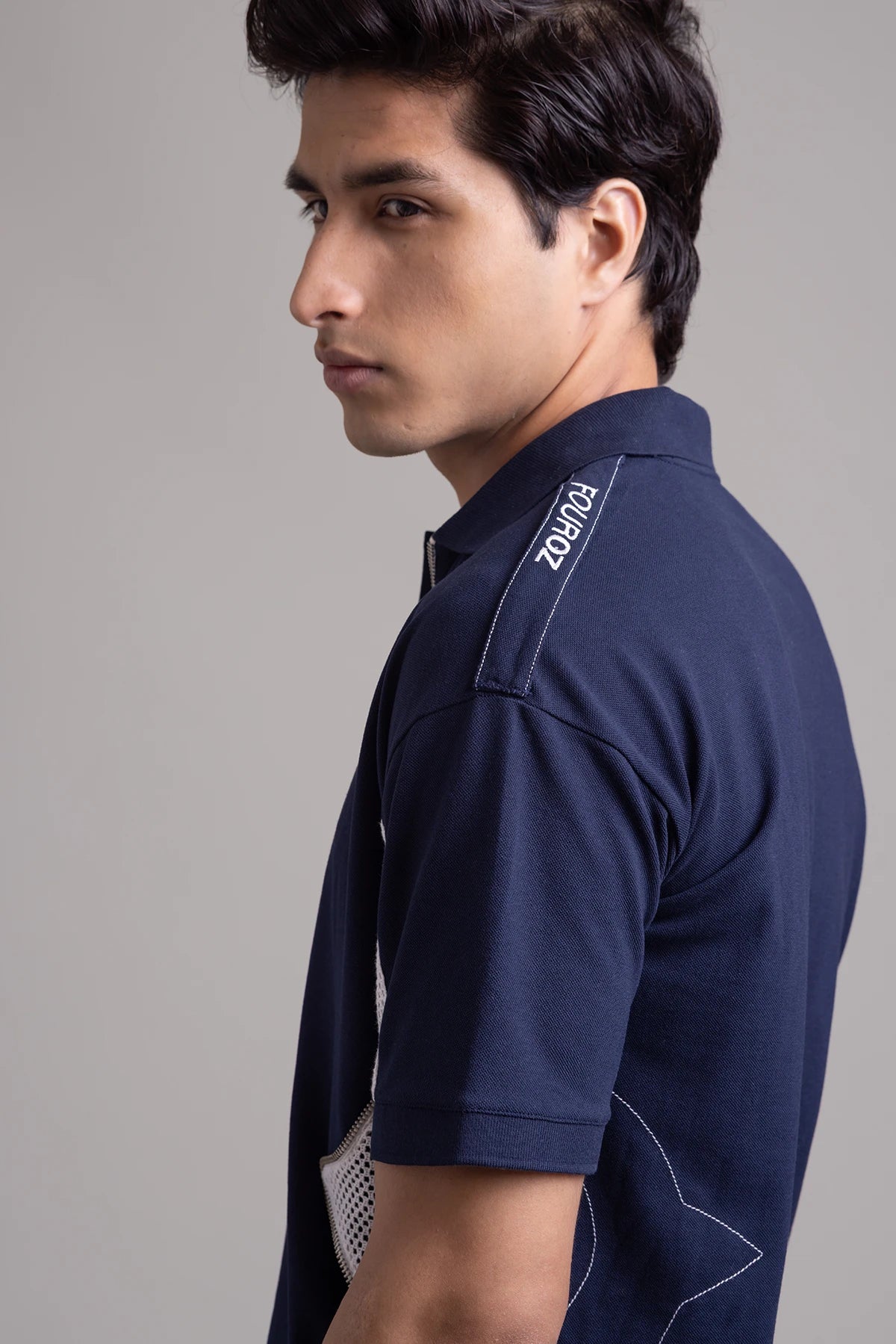 Blue and White Drift Gear Polo Shirt