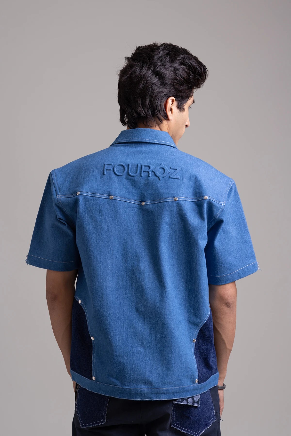 Two Tone Blue Denim Summer Shaket