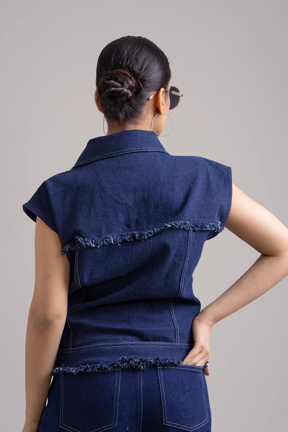 Shadow Stitch Denim Vest