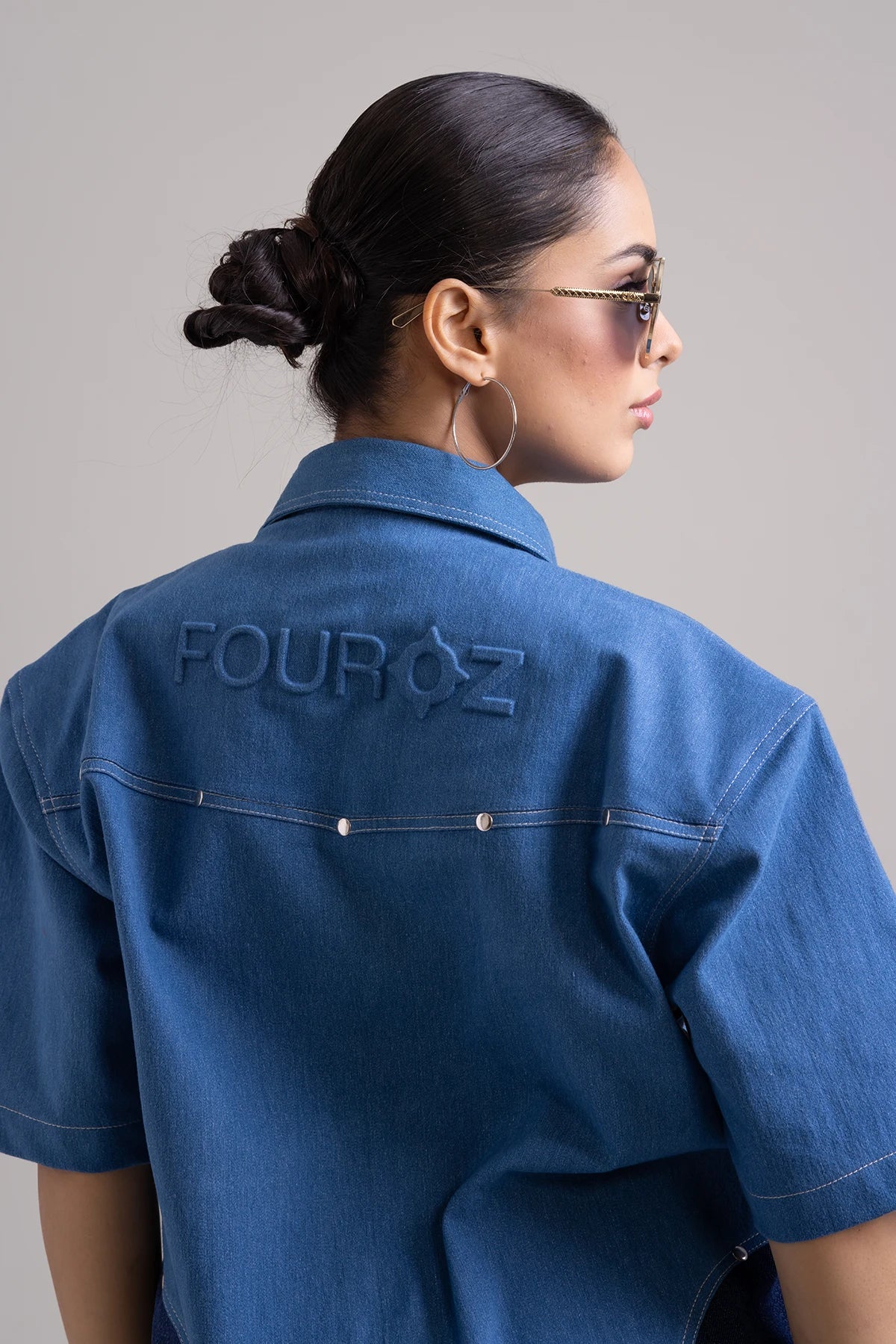 Two Tone Blue Denim Summer Shaket