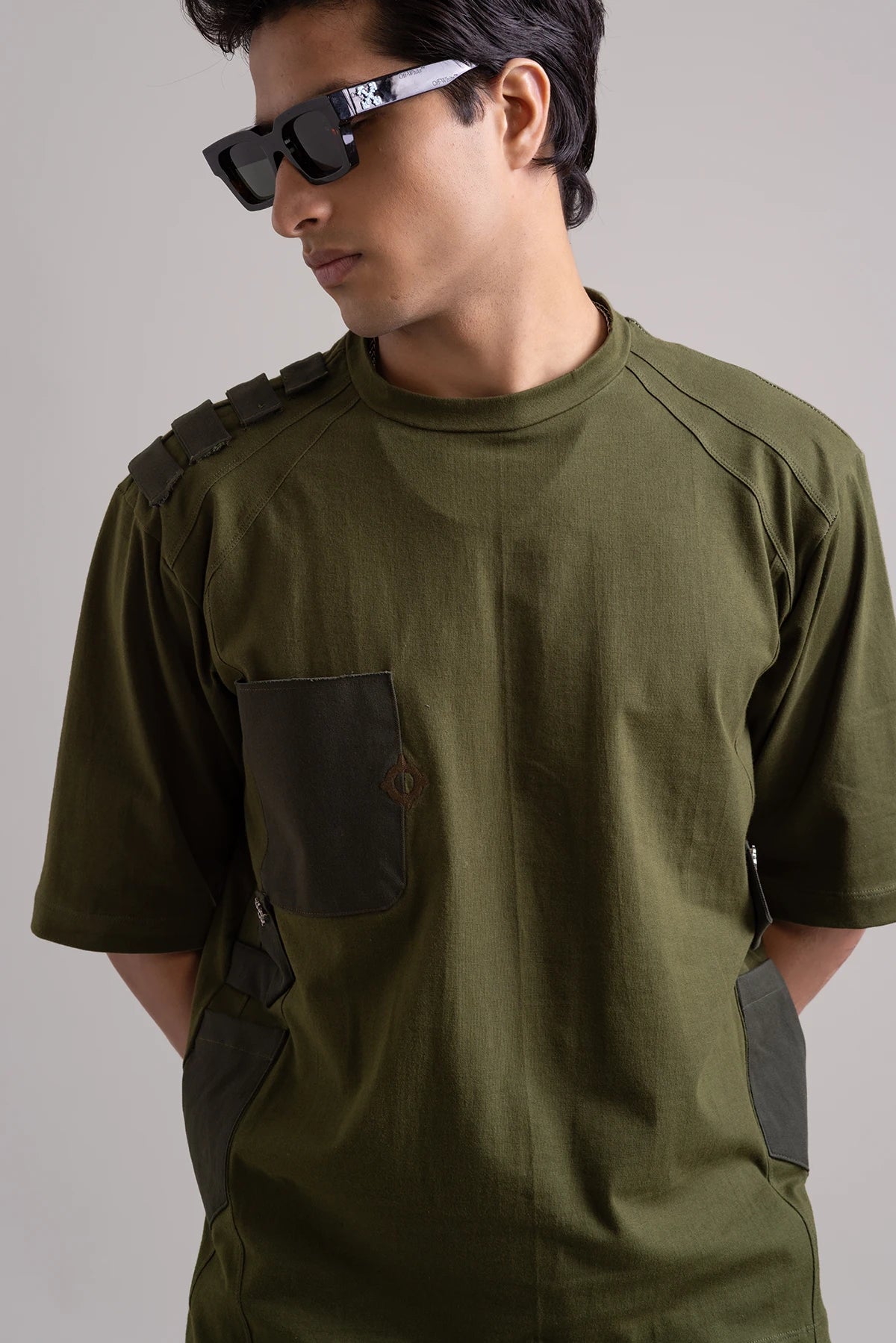 Green Oversized Cargo Comfort T-shirt