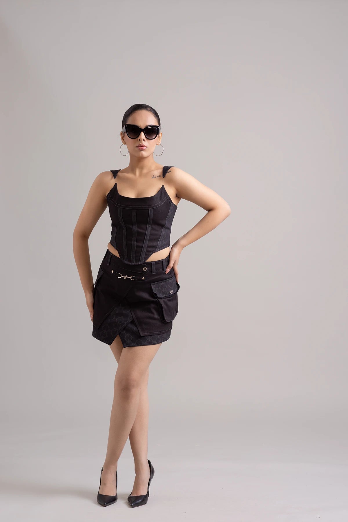 Carbon Clash Corset Top