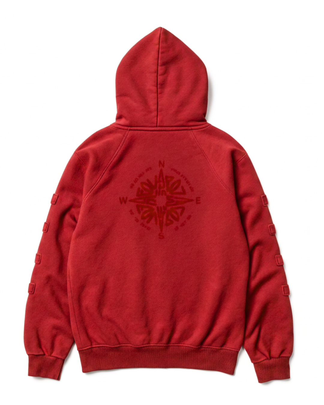 Red Oversized Hoodie with Strap Details