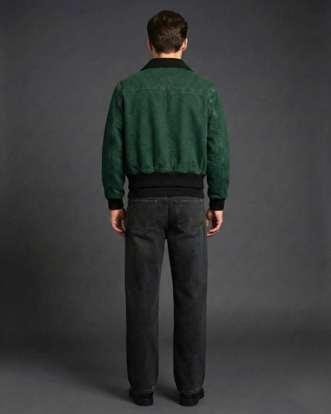 Green Denim Utility Jacket