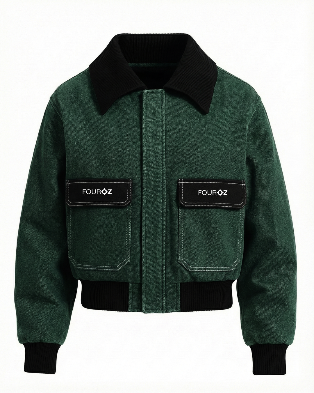 Green Denim Utility Jacket