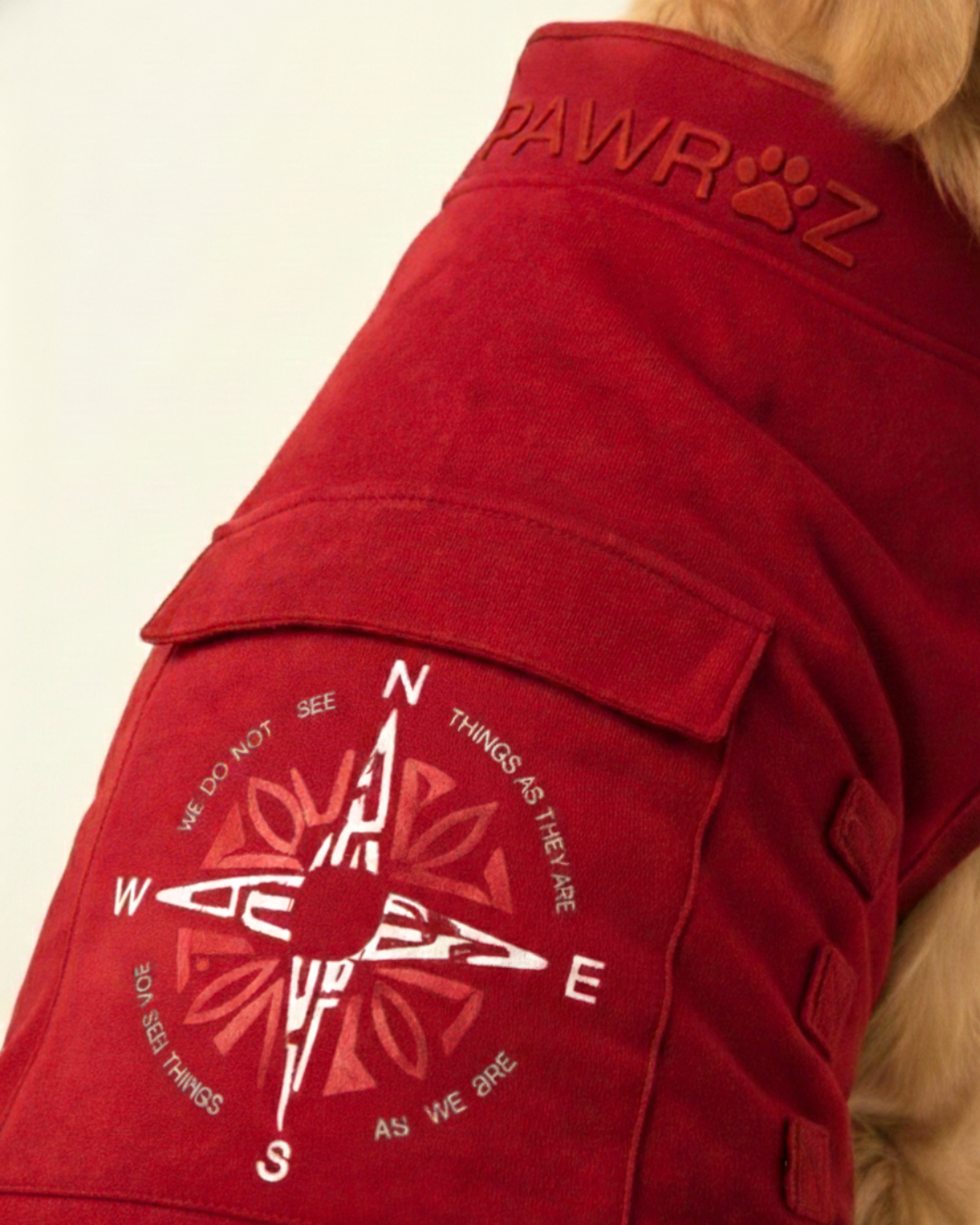 Pawroz Red Sweatshirt and Bandana set with Compass print