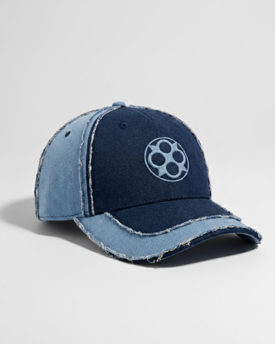 FOUROZ Distressed Denim Panel Cap and Dog Bandana Set