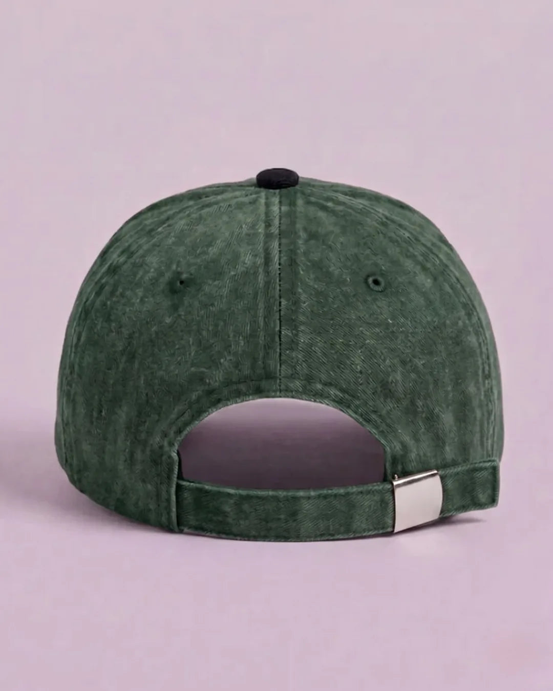 Olive Washed Badge Cap – FOUROZ unisex green cap – view 3