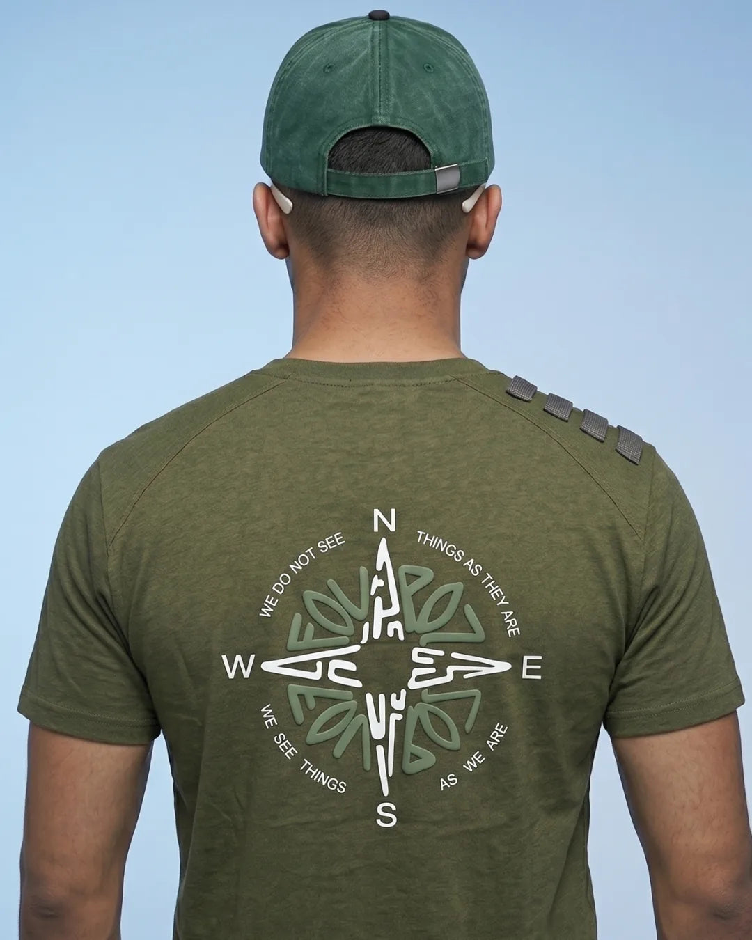 Olive Washed Badge Cap – FOUROZ unisex green cap – view 8