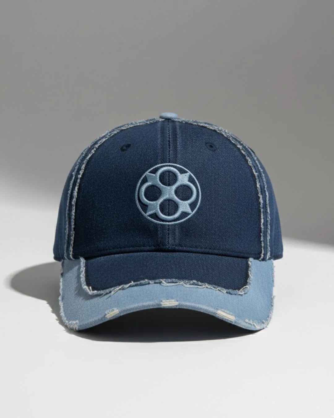 Two-Tone Blue Denim Human Cap – front product view