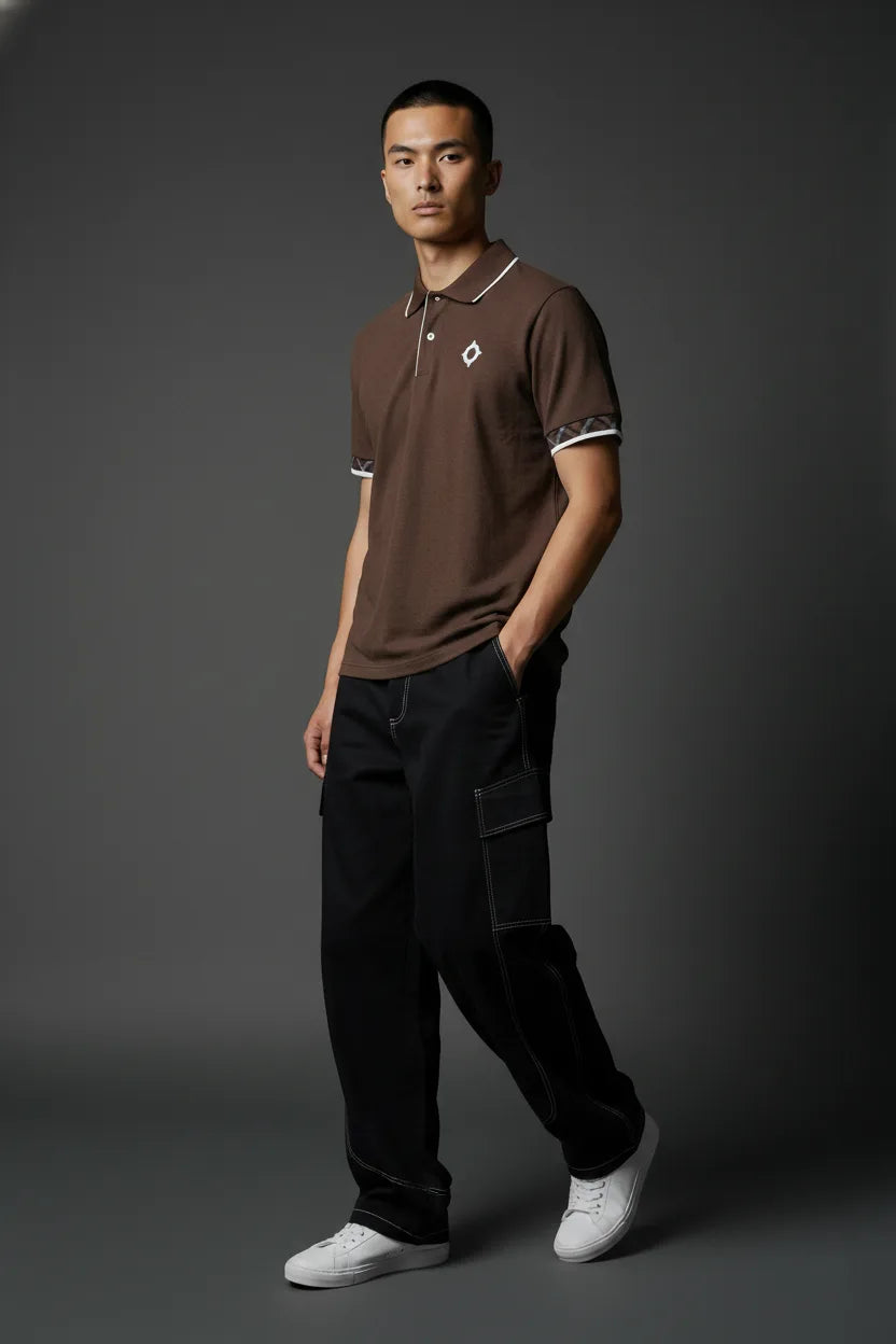 Brown Polo Shirt with Checks