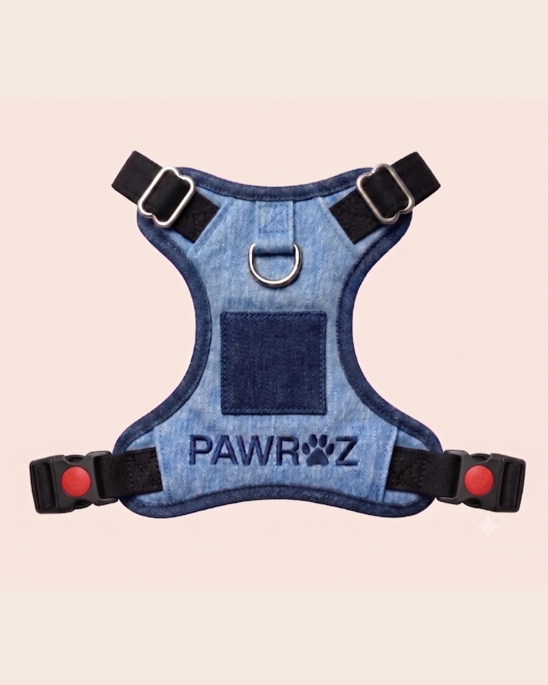 Two-Tone Blue Denim Dog Harness