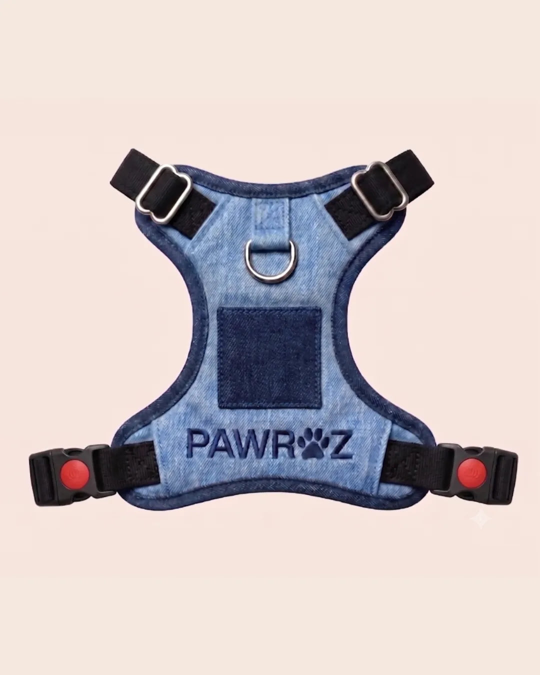 Two-Tone Blue Denim Dog Harness