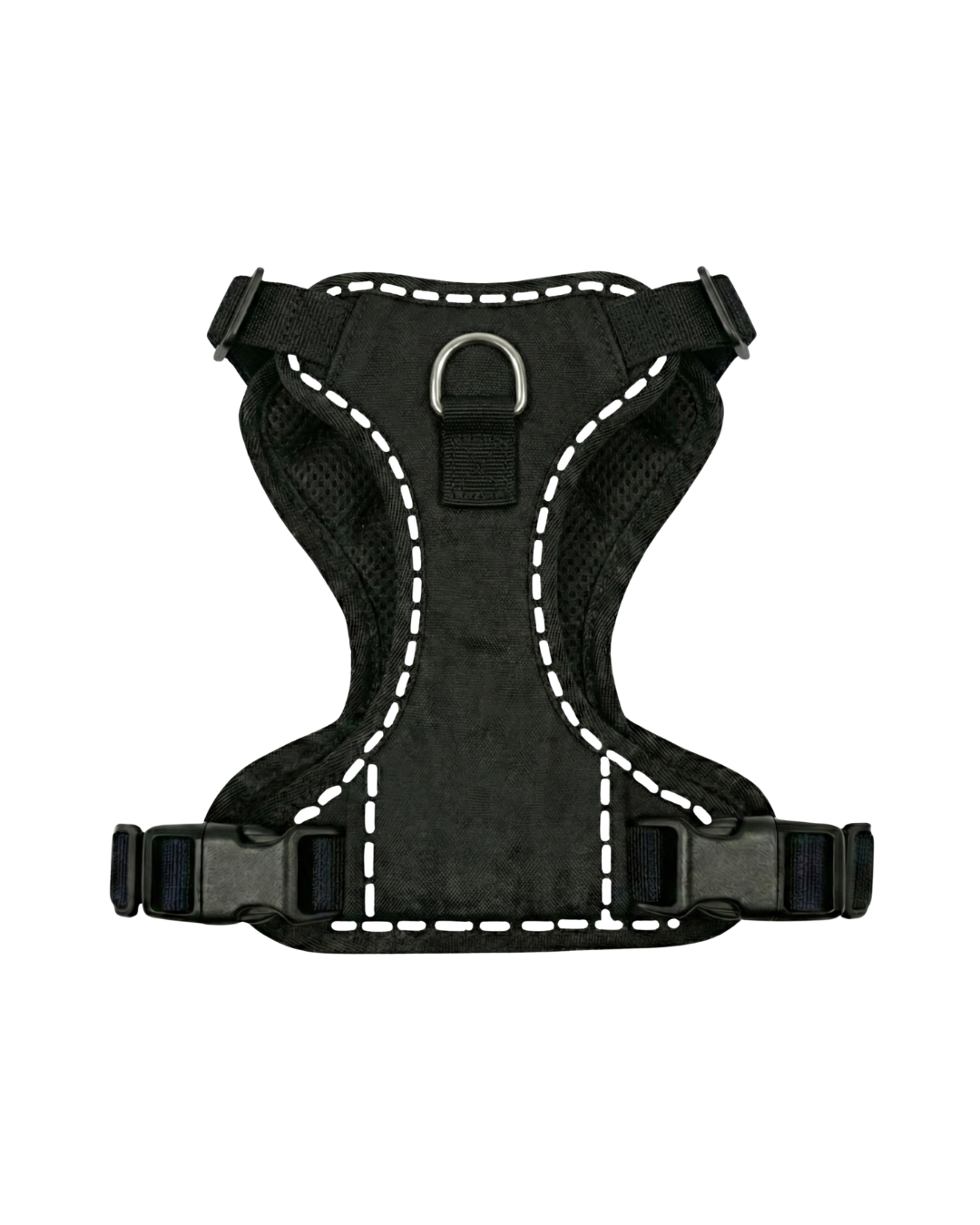 3D Black Canvas White-Stitch Harness