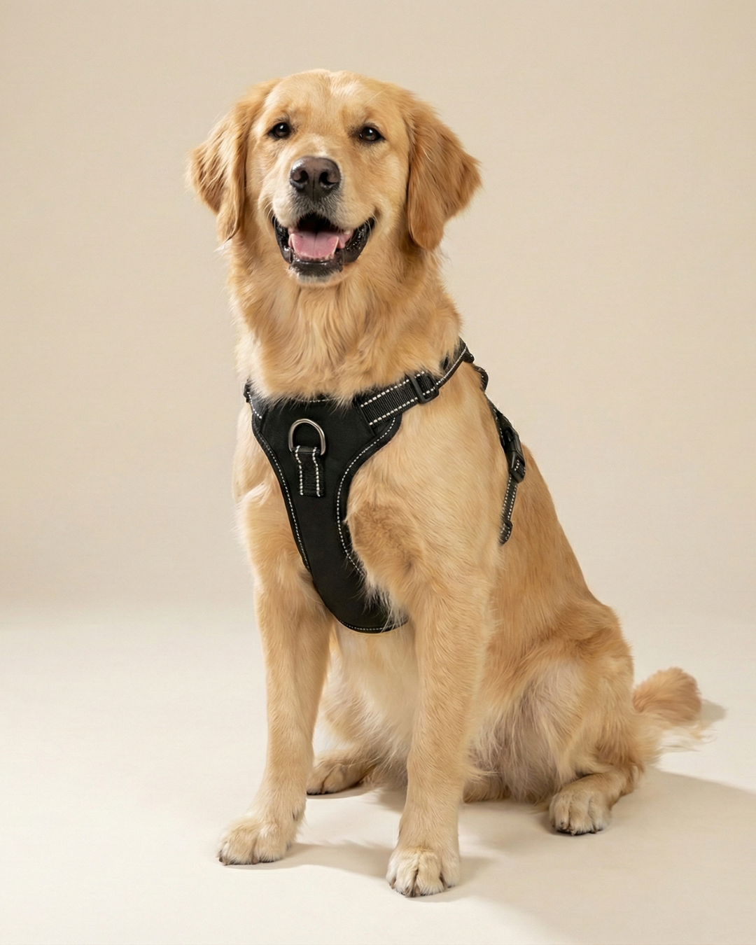 3D Black Canvas White-Stitch Harness