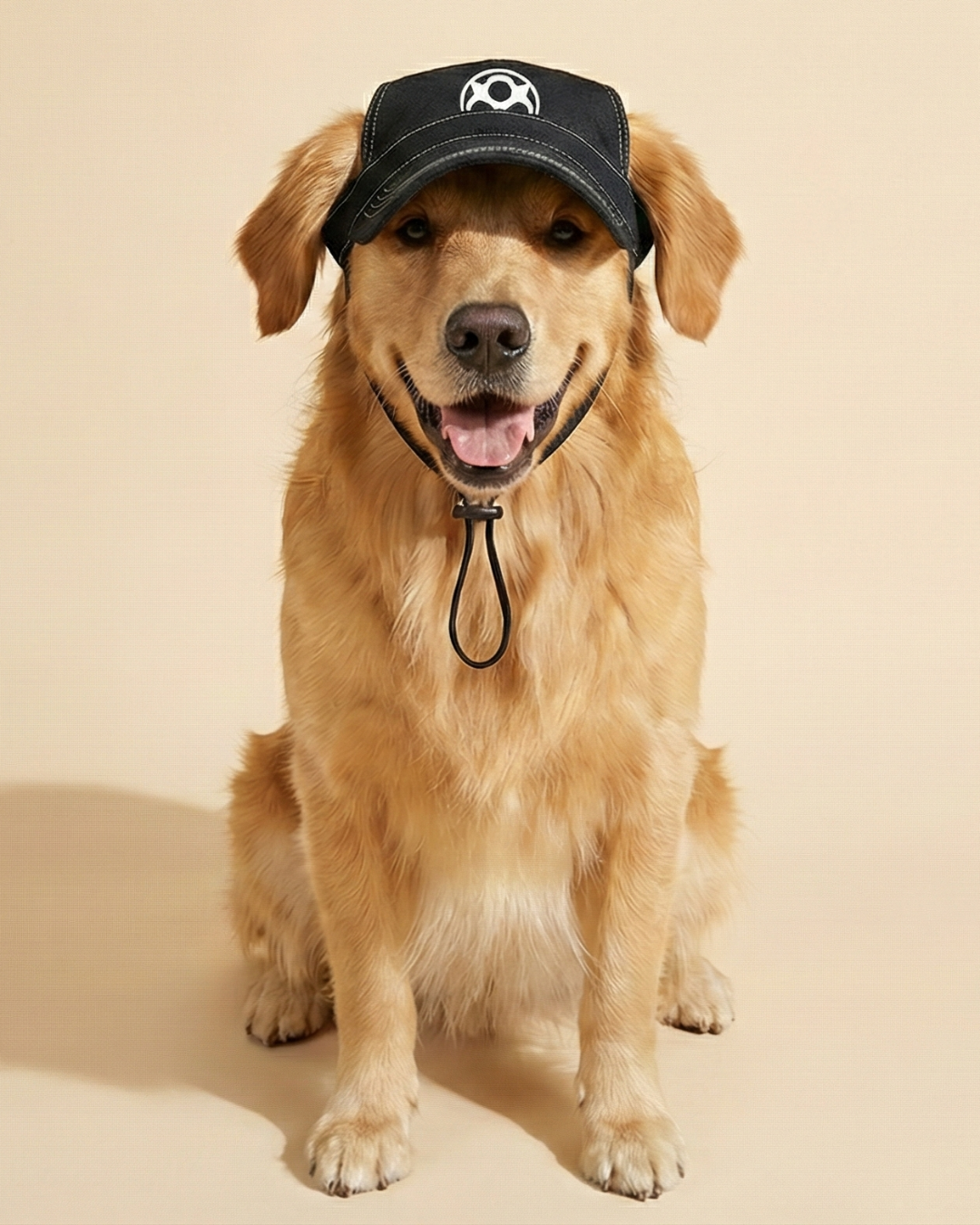 Black Contrast Stripe Dog Cap