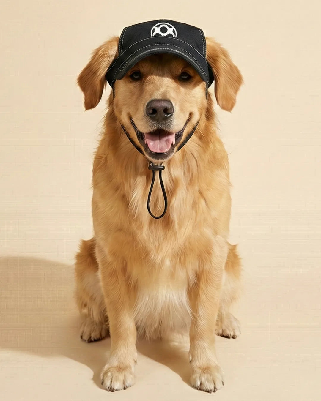 Black Contrast Stripe Dog Cap