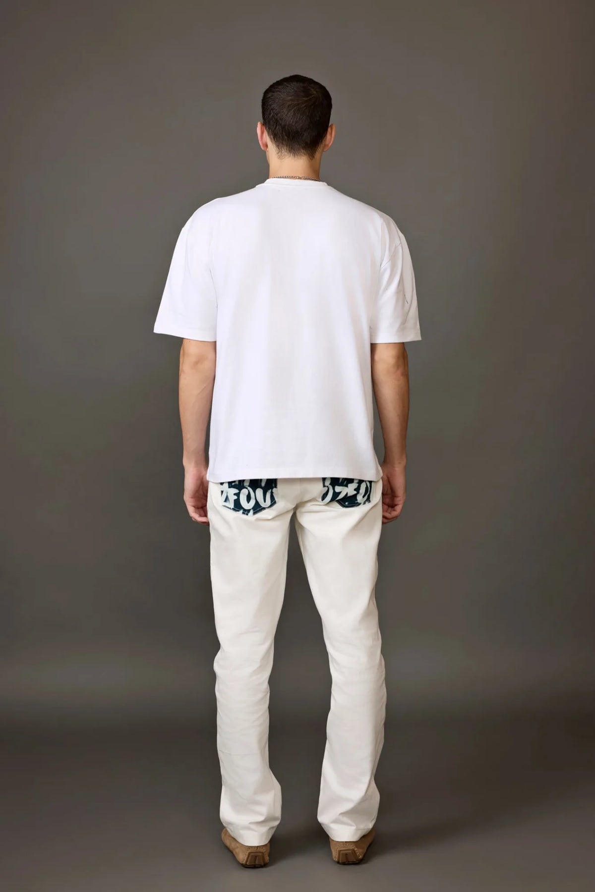 White Oversized Half Logo T-shirt