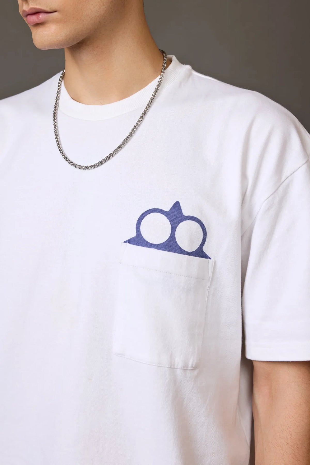 White Oversized Half Logo T-shirt