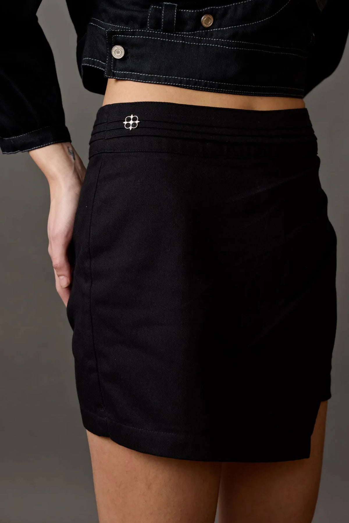 Black Denim Skort