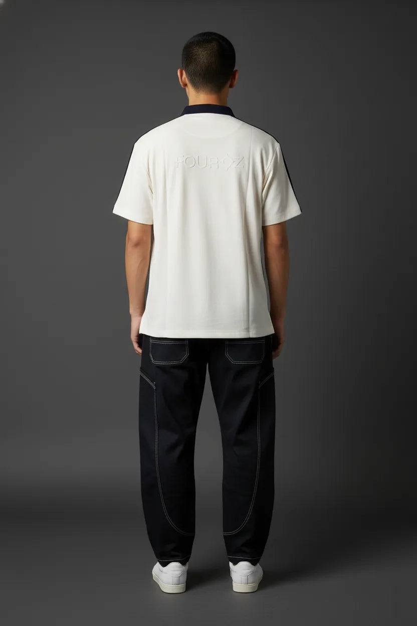 White and Black Checkmate Polo Shirt