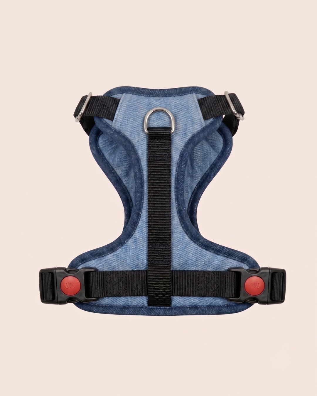 Two-Tone Blue Denim Dog Harness