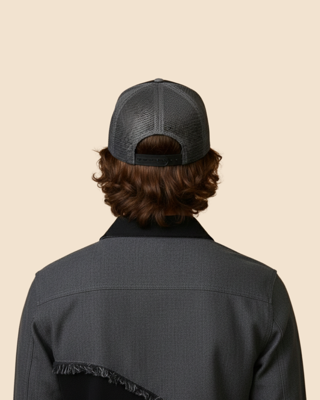 Black FOUROZ Half Mesh-Denim Cap