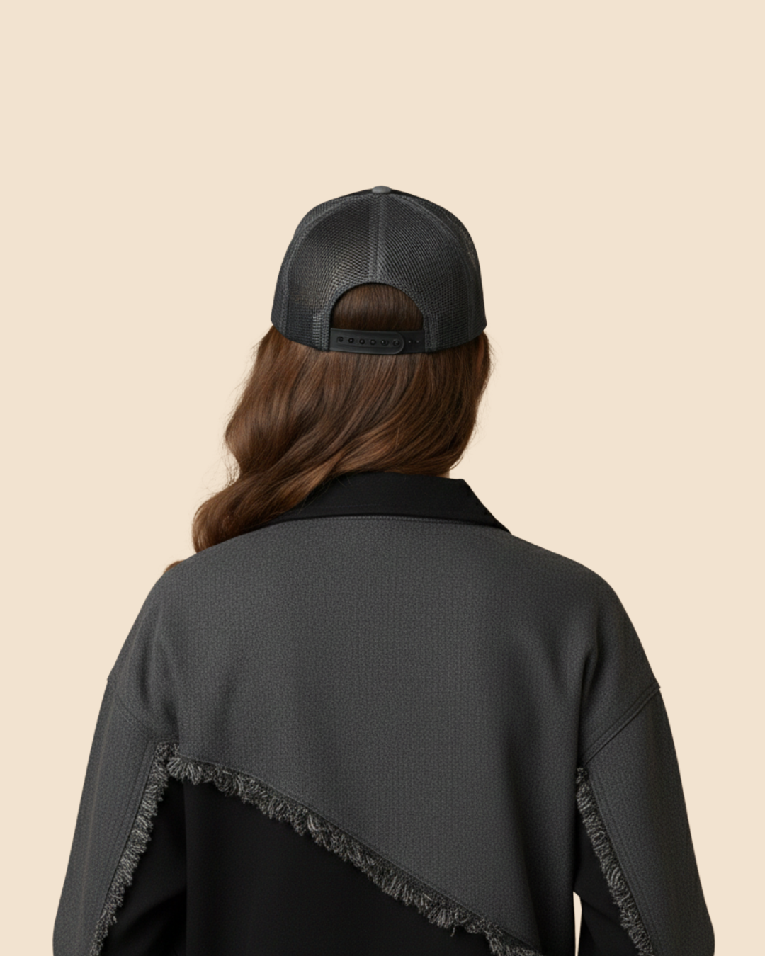 Black FOUROZ Half Mesh-Denim Cap