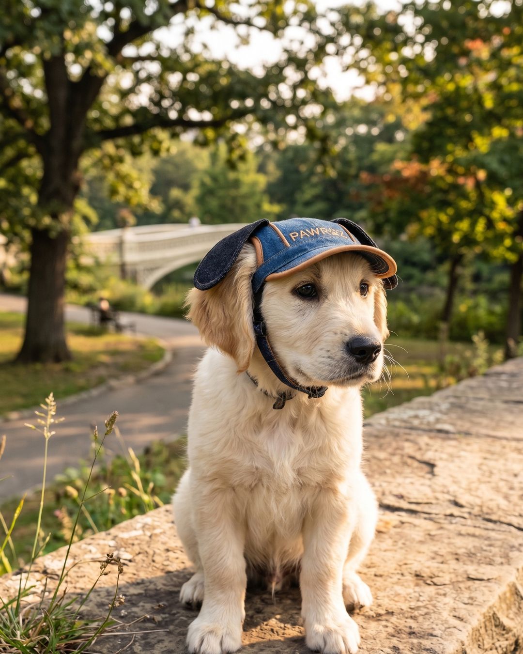 Navy Orange Goofy Play Dog Cap