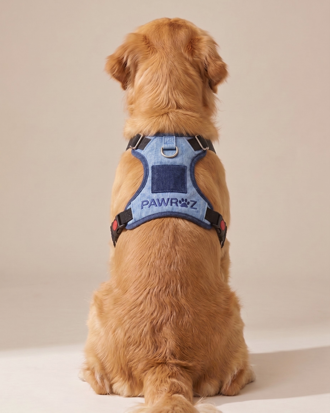 Two-Tone Blue Denim Dog Harness