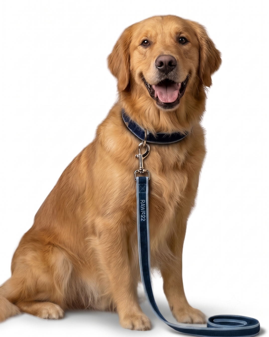 PAWROZ Signature Two Tone Paw Collar and leash