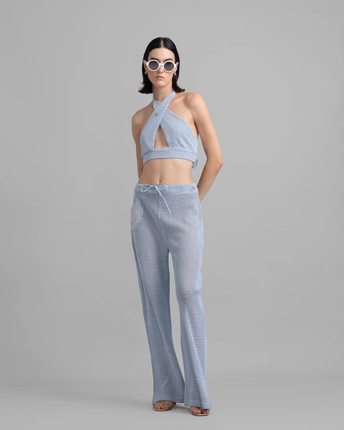 Blue Mesh Beach Trousers