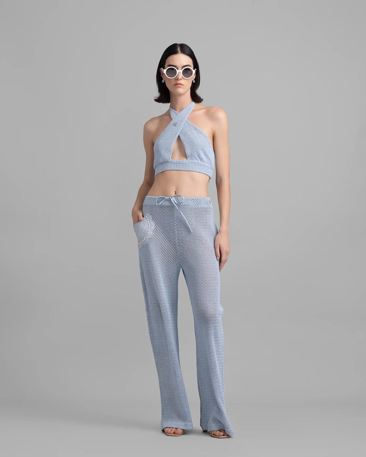 Blue Mesh Beach Trousers