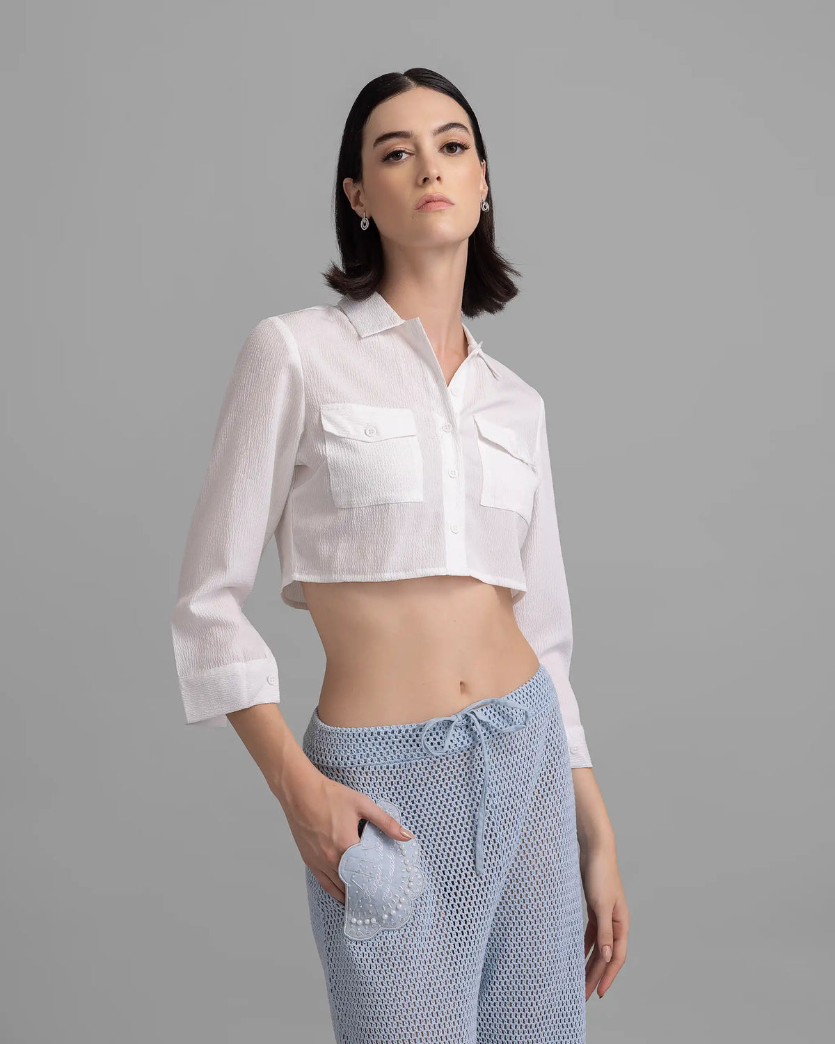 Blue Mesh Beach Trousers