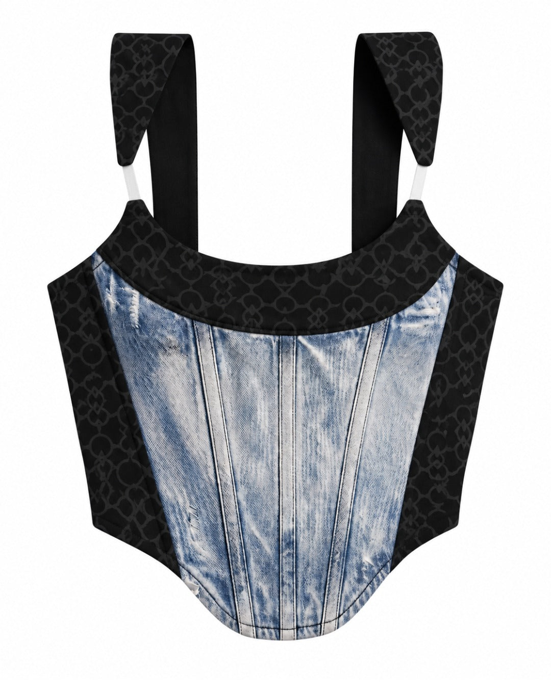 Classic Washed Denim Corset Top
