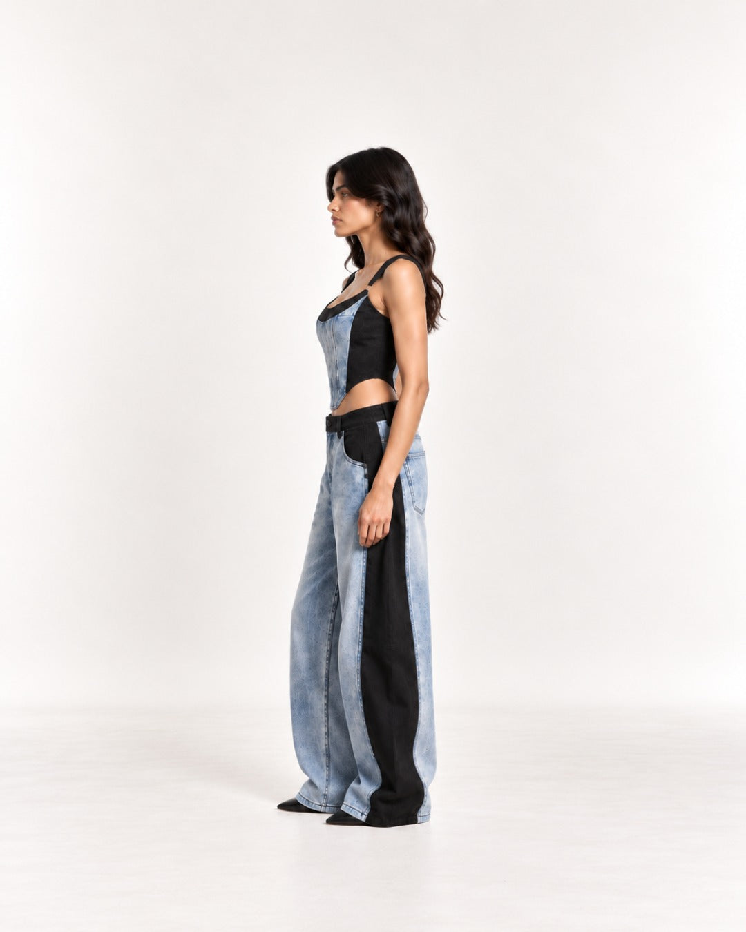 Classic Washed Denim Corset Top