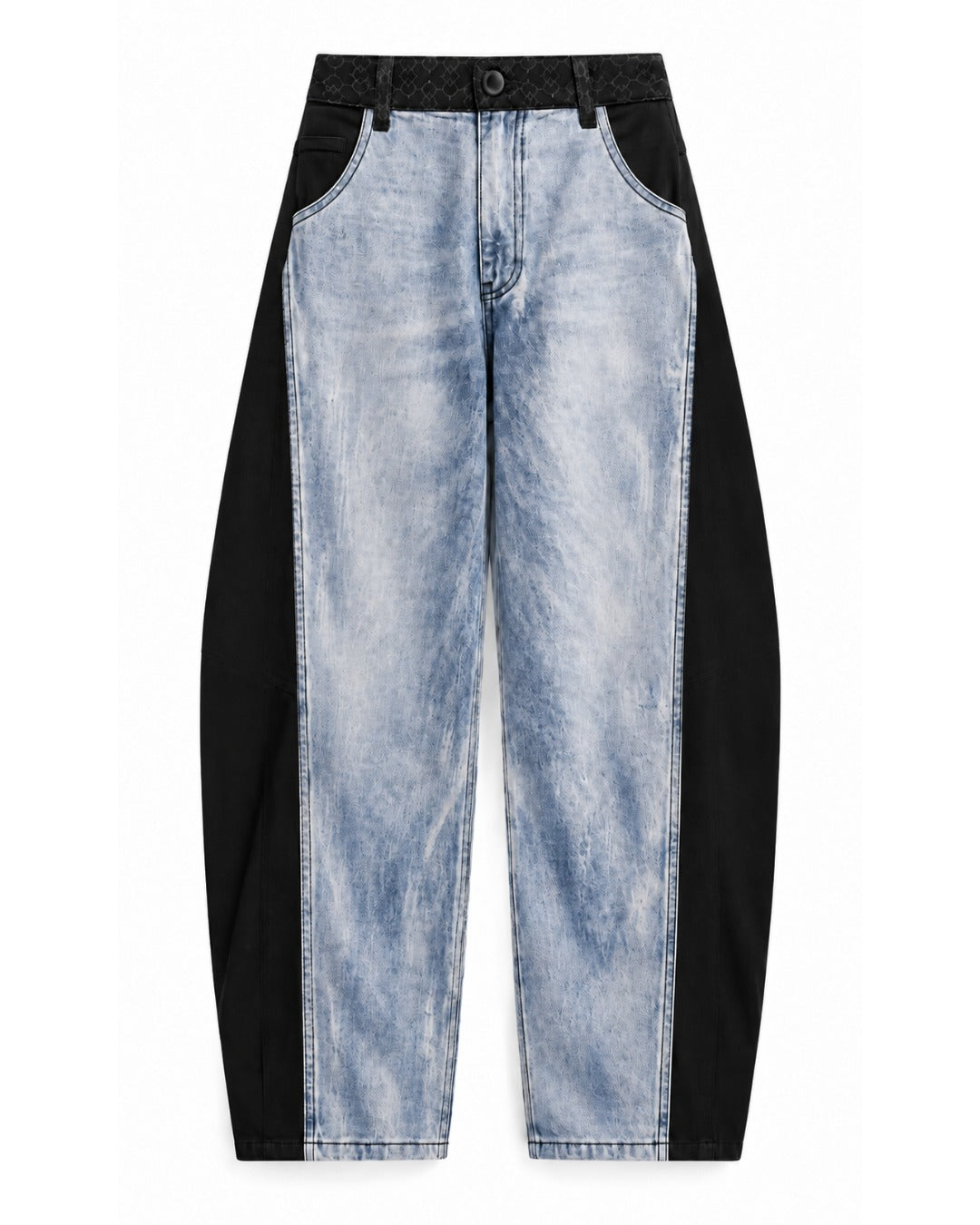 Classic Washed Denim Barrel Pants