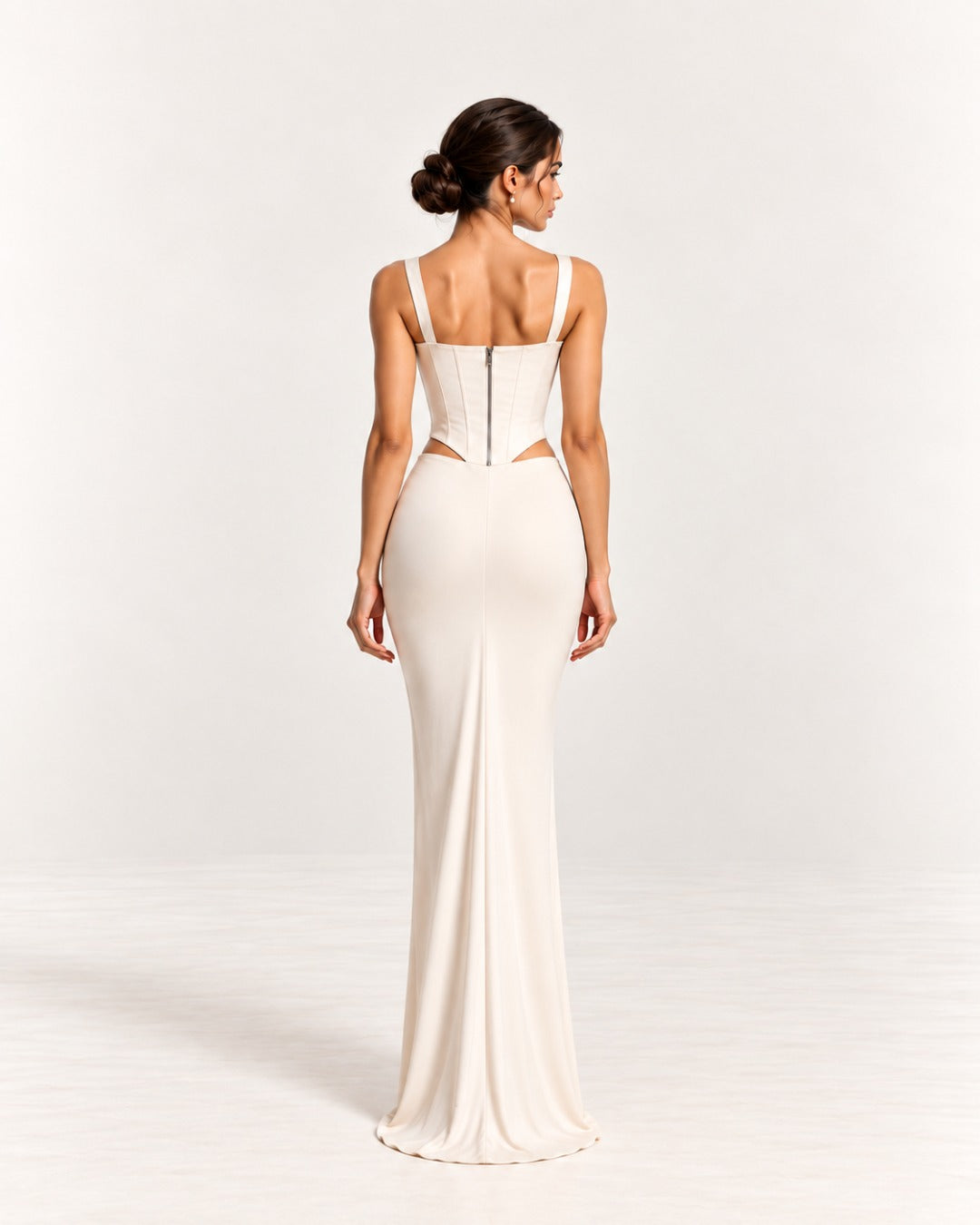 White Maxi Front Frill Skirt