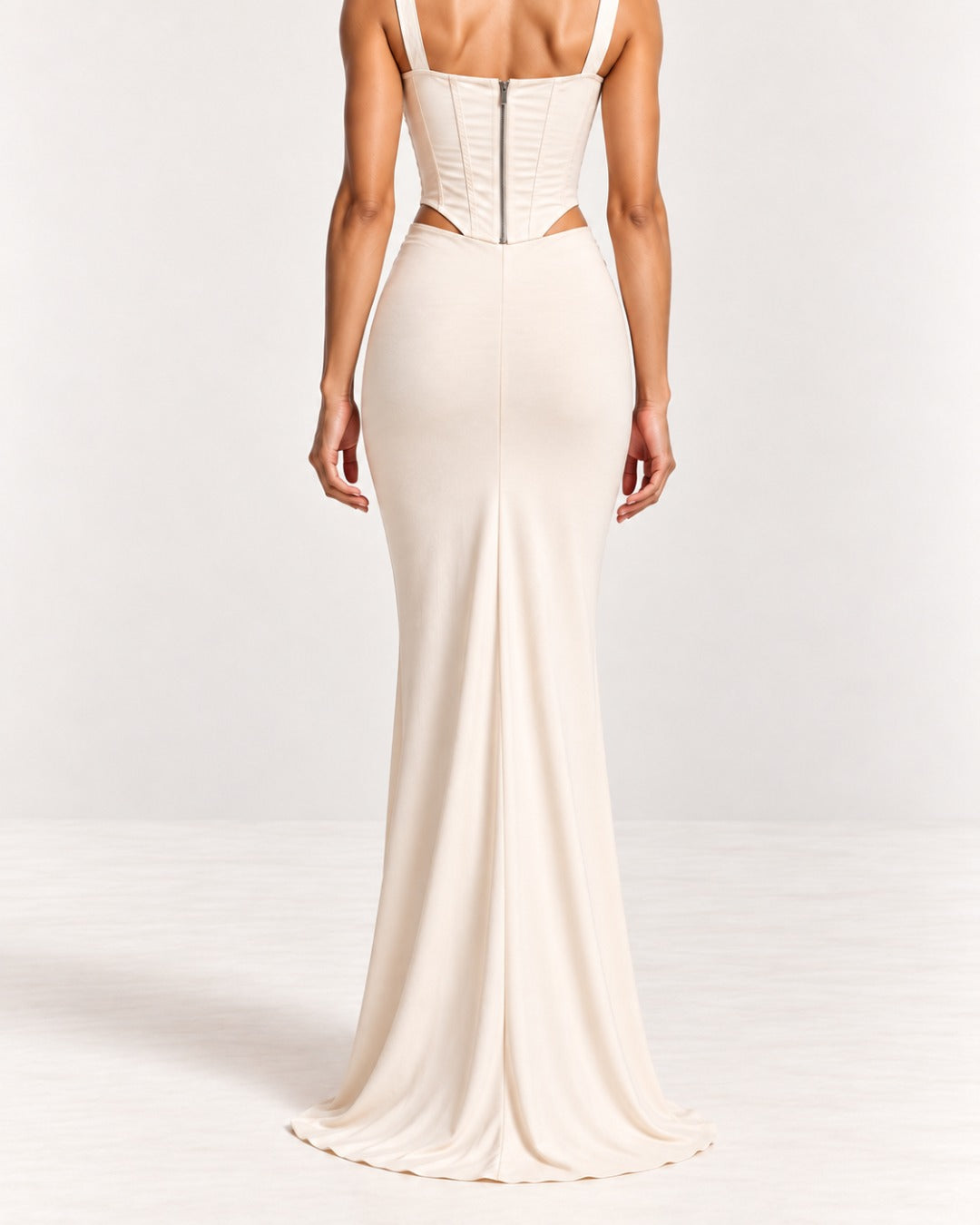 White Maxi Front Frill Skirt