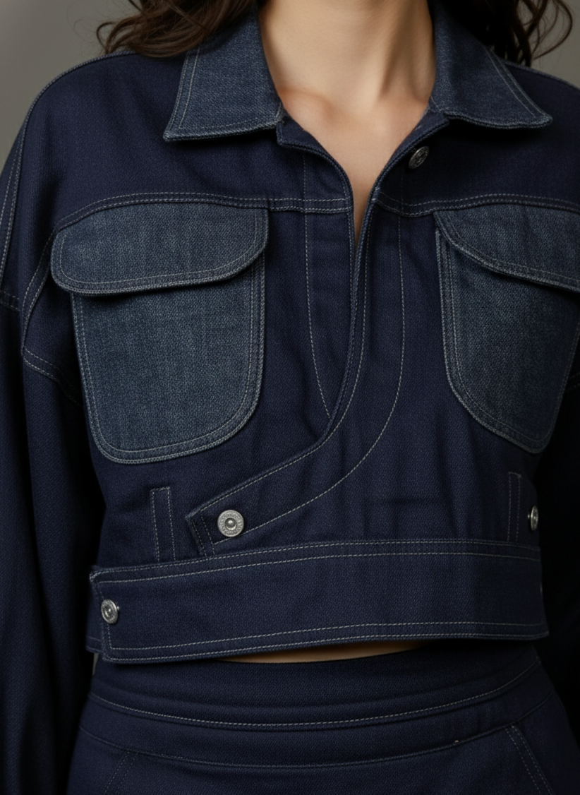 Two Tone Bomber Jacket with pockets