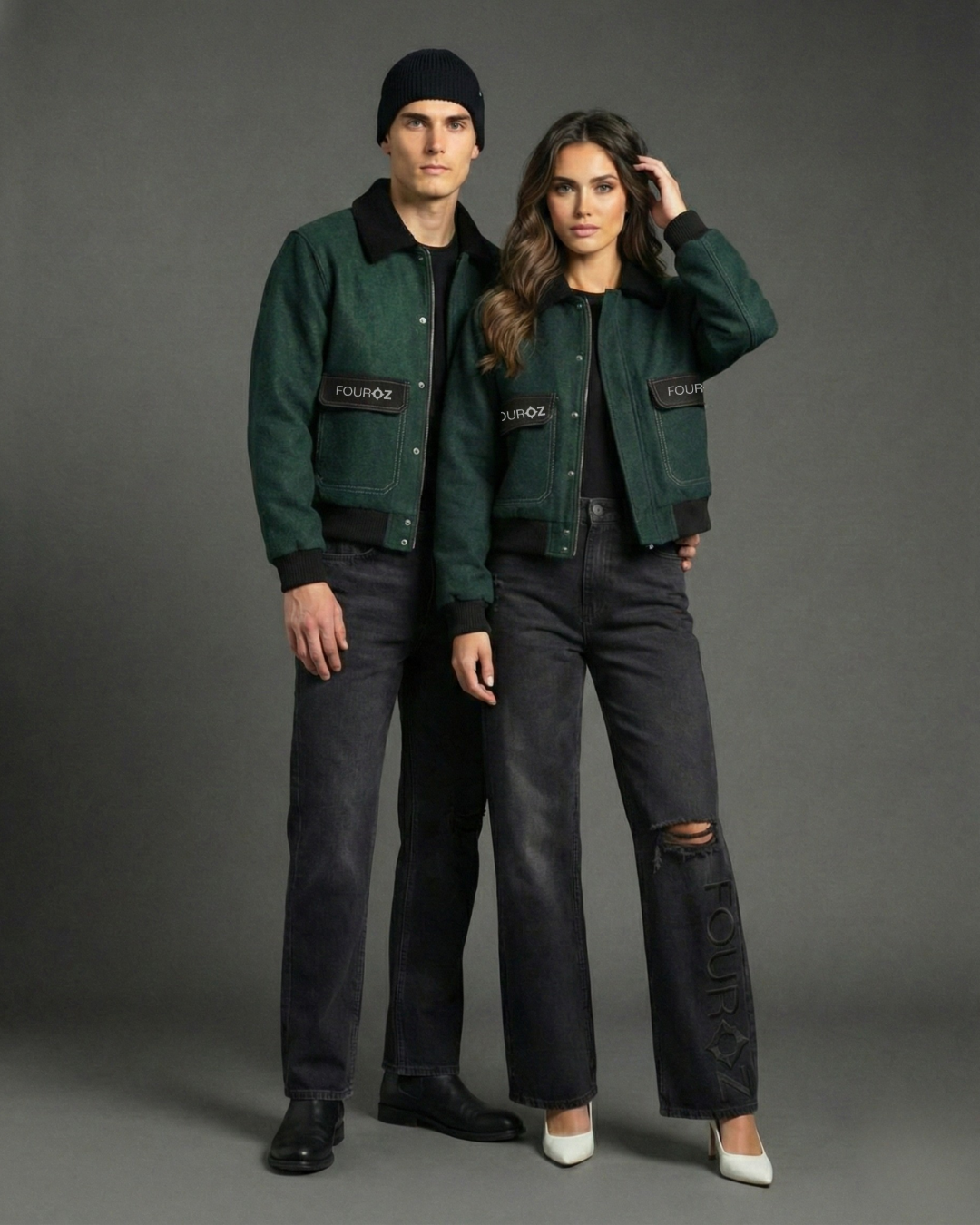 Green Denim Utility Jacket