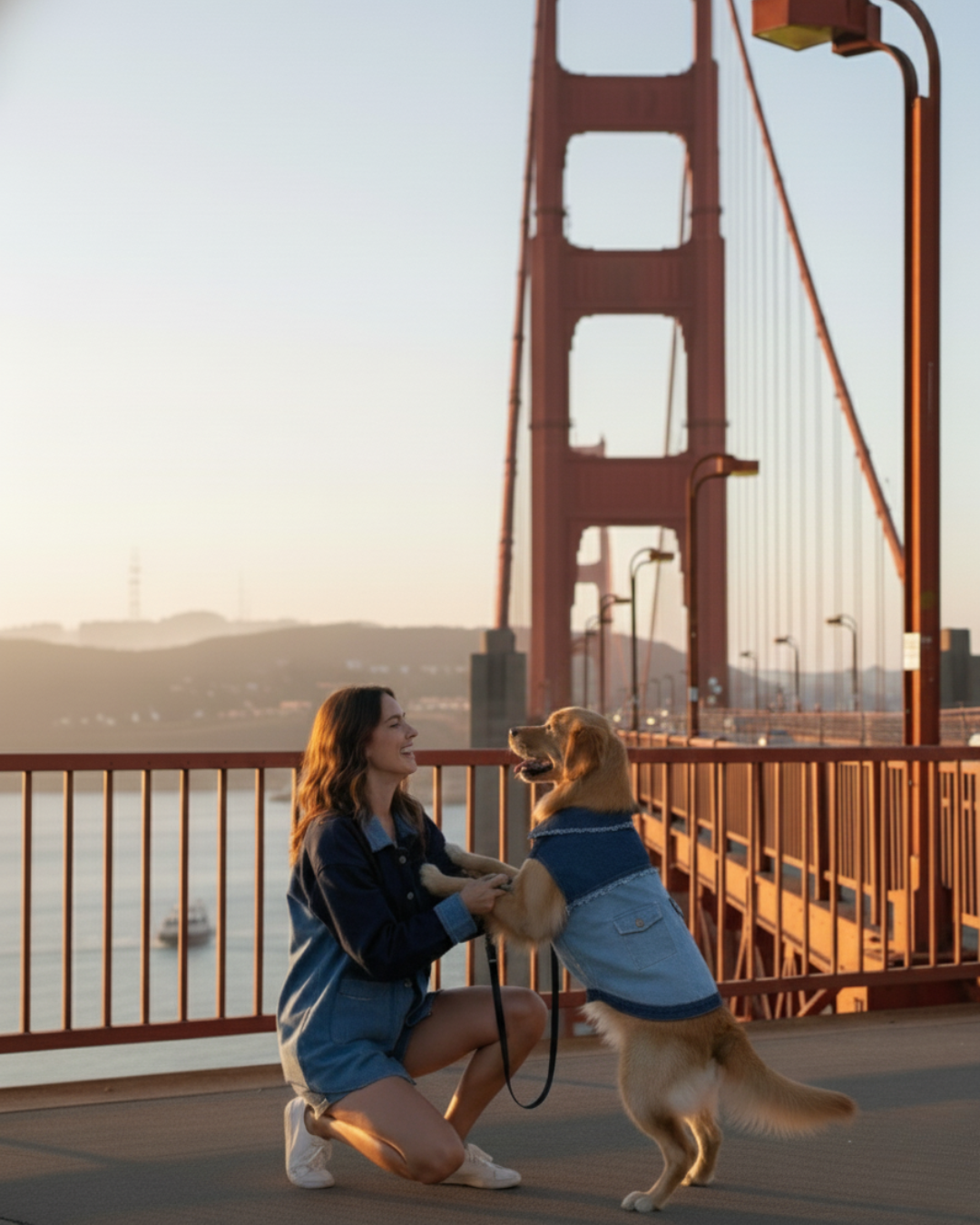 Two-Tone Blue Denim Jetsetter Dog Jacket