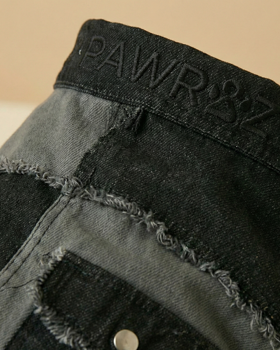 Black and Grey Patched Urban Dog Shaket and Bandana Set